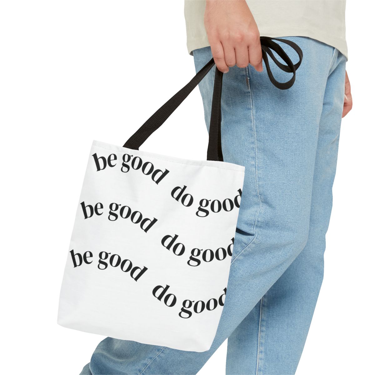 be good do good Tote Bag | Repeat Script Text Pattern