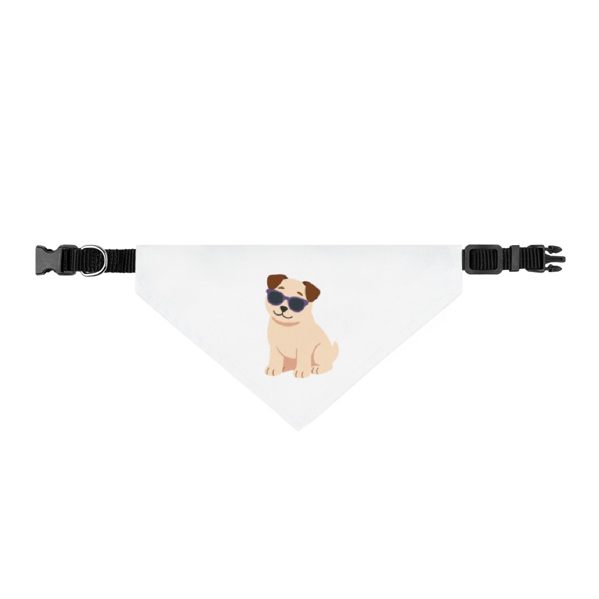 Cool Sunglasses Puppy Clip-on Pet Bandana | Dog Collar Scarf — front