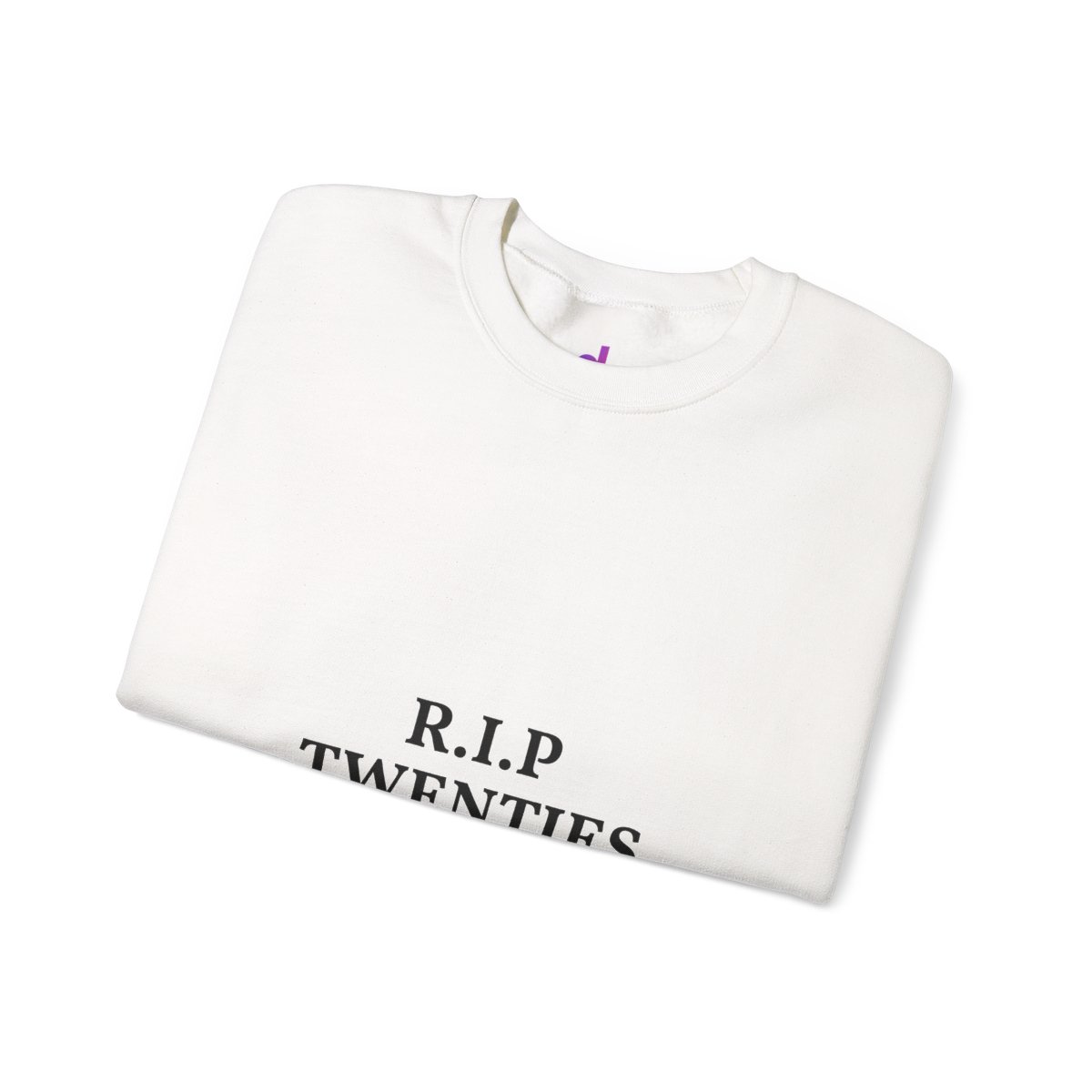 R.I.P. Twenties Sweatshirt | Nostalgic Phrase Crewneck — neck label