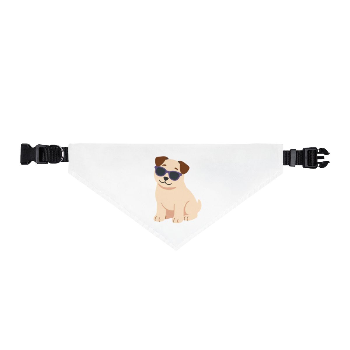 Cool Sunglasses Puppy Clip-on Pet Bandana | Dog Collar Scarf — front